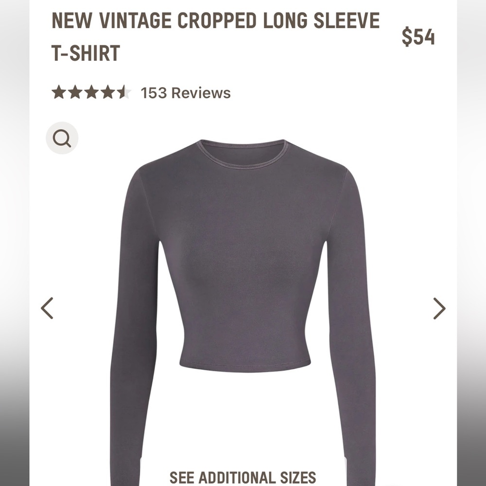Skims XL vintage cropped Long sleeve